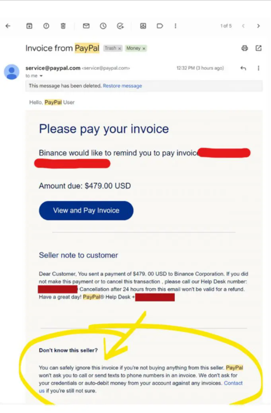 Binance Holdings PayPal Invoice, UPS, iCloud, Costco, Walmart, & Kohl’s