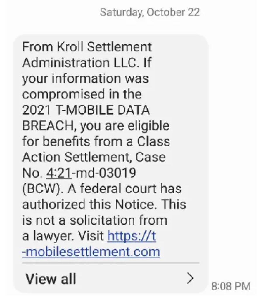 Is the TMobile / Kroll Settlement Legit?
